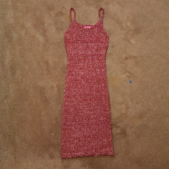 Knitted Pink Tinsel Dress - Picture 3 of 7
